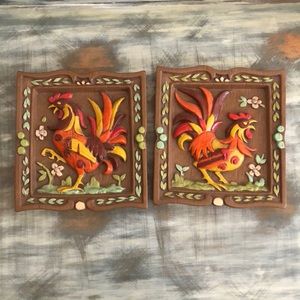 Vintage Wall Art Chickens 1978